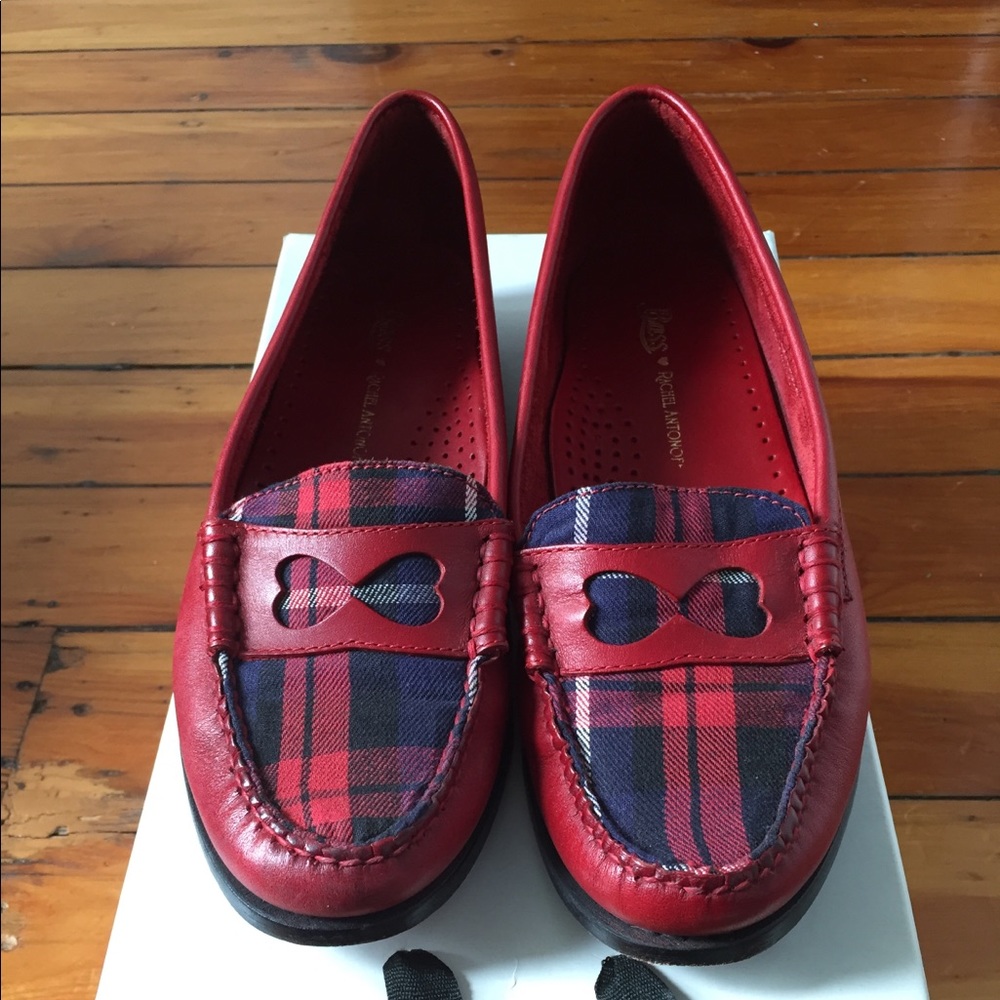 Rachel Antonoff Red Plaid Loafers